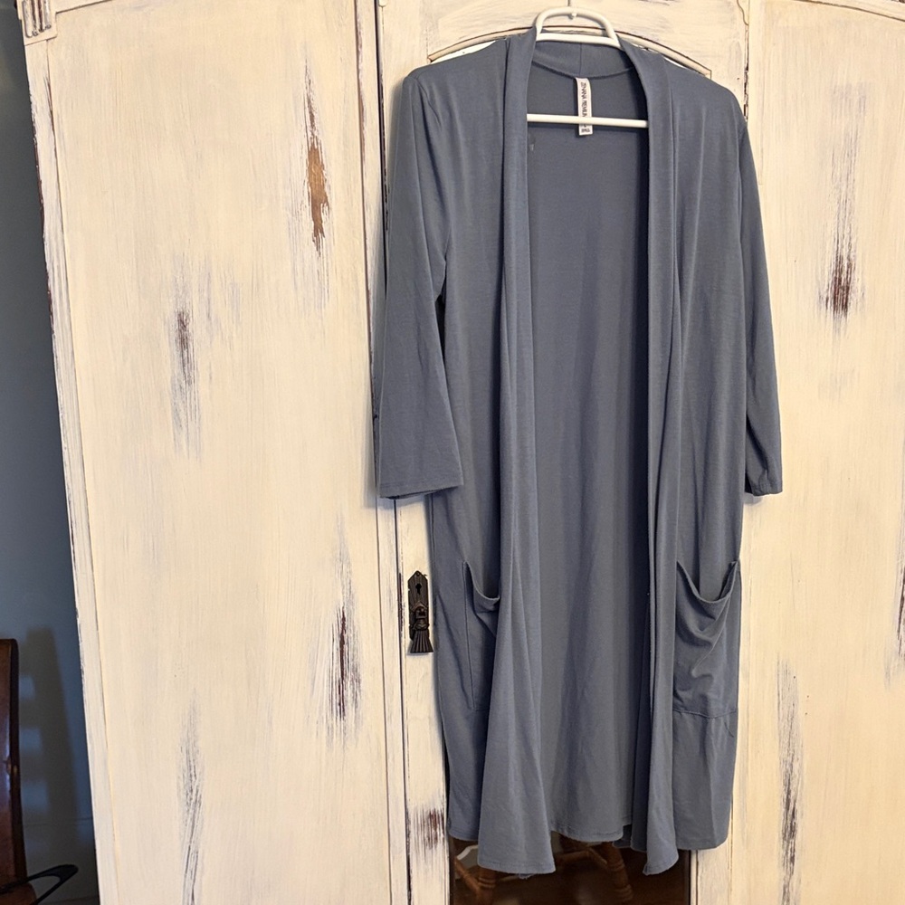 Zenana Outfitters Steel Blue Cardigan